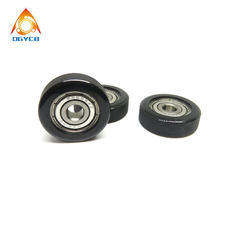 PUS62626-8 Polyurethane Coated Bearing Wheel 6x26x8mm PU Coated 98A Hardness Roller With Stainless Steel Bearings PU62626-8